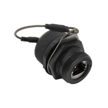 Bulgin 600 Series - Ethernet Buccaneer Connectors Series Female Ethernet Connector, Jam Nut, Cat6a, EMI Shield Straight - PXM06106FENBKSH product image