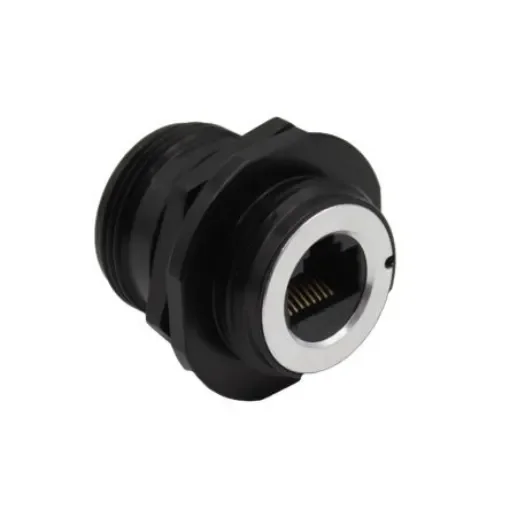 Bulgin 600 Series - Ethernet Buccaneer Connectors Series Female Ethernet Connector, Jam Nut, Cat5e Straight - PXM06195FANBKUS product image