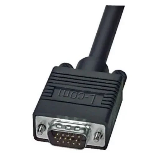L-Com Male 15 Pin D-sub to Male 15 Pin D-sub SVGA Cable, 10ft Black - CTL3VGAMM-10B product image
