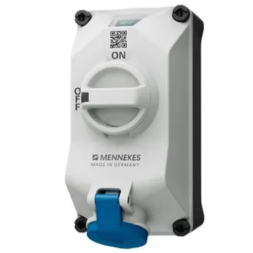 MENNEKES, DUOi IP44 Black, Blue, Grey Wall Mount 3P Socket Socket, Rated At 16A, 230 V - 5611306G product image