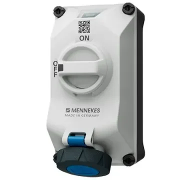 MENNEKES, DUOi IP69 Black, Blue, Grey Wall Mount 3P Socket Socket, Rated At 16A, 230 V - 5612306G product image