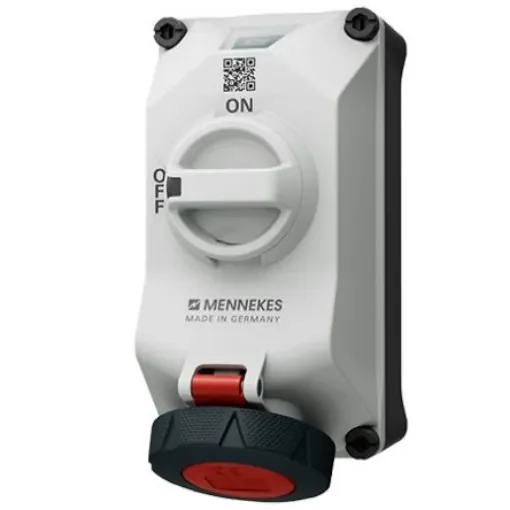 MENNEKES, DUOi IP69 Wall Mount 5P Socket Socket, Rated At 16A, 400 V - 5612506G product image