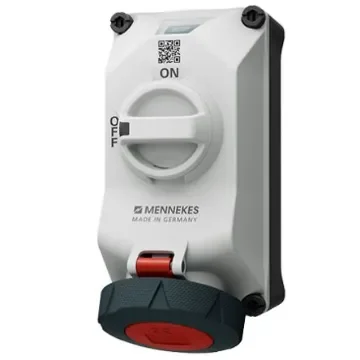 MENNEKES, DUOi IP69 Wall Mount 5P Socket Socket, Rated At 32A, 400 V - 5614506G product image