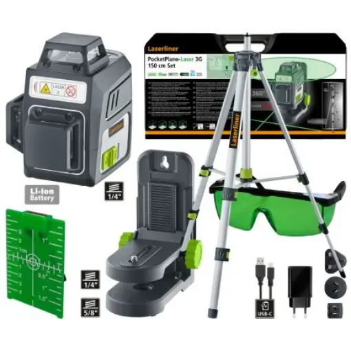 Laserliner 036.703A 515nm Laser Colour Green 3 Line Laser Level product image