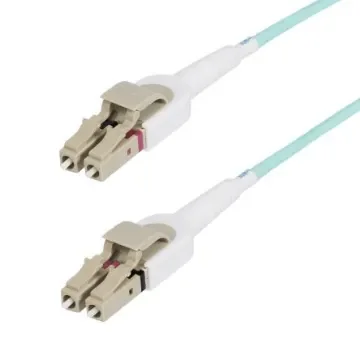 StarTech.com LC to LC Duplex Multi Mode OM4 Fibre Optic Cable, Light Blue, 5m - 450FBLCLC5SW product image