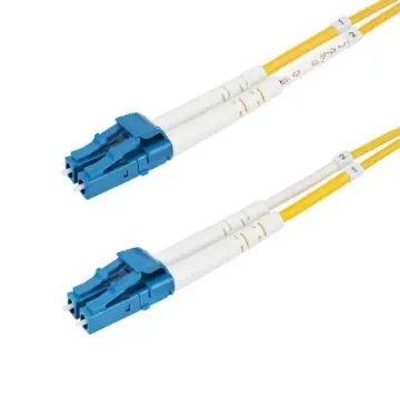 StarTech.com LC to LC Duplex Single Mode OS2 Fibre Optic Cable, Yellow, 10m - SMDOS2LCLC10M product image
