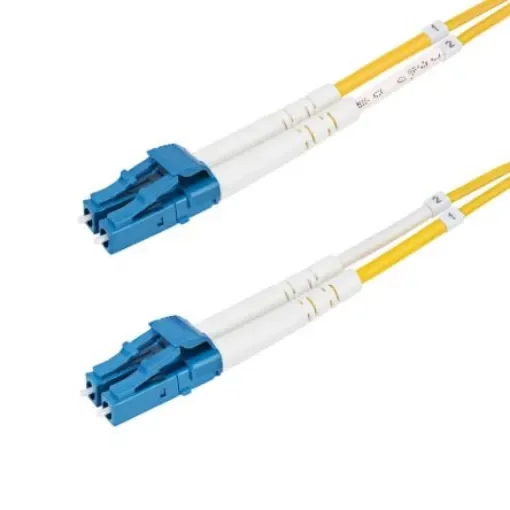 StarTech.com LC to LC Duplex Single Mode OS2 Fibre Optic Cable, Yellow, 30m - SMDOS2LCLC30M product image