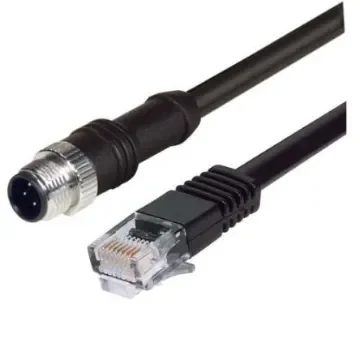L-Com Straight Male 4 way M12 to Straight Male RJ45 Cable, 1m - M12RJ454D-1 product image