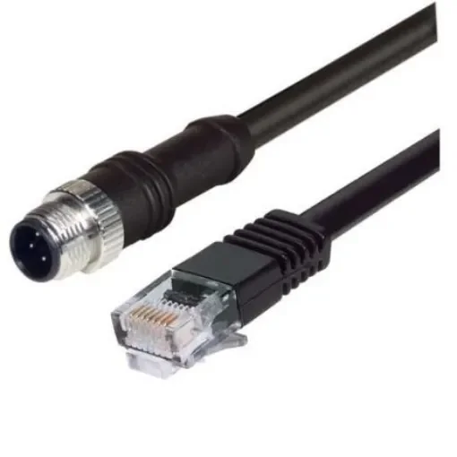 L-Com Straight Male 4 way M12 to Straight Male RJ45 Cable, 1m - M12RJ454D-1 product image