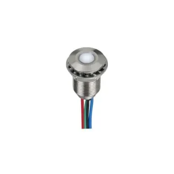 APEM Q10 Series Blue, Green, Red Panel Mount Indicator, 12V dc, 10mm Mounting Hole Size, Lead Wires Termination, IP67 - Q10F5SZZRGB12E-CA product image