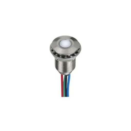 APEM Q10 Series Blue, Green, Red Panel Mount Indicator, 12V dc, 10mm Mounting Hole Size, Lead Wires Termination, IP67 - Q10F5SZZRGB12E-CA product image