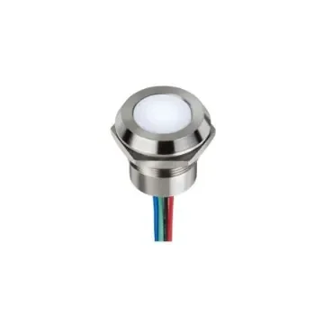 APEM Q22 Series Blue, Green, Red Panel Mount Indicator, 24V dc, 22mm Mounting Hole Size, Lead Wires Termination, IP67 - Q22Y5SZZRGB24E-CA product image