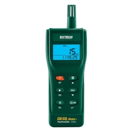 Extech CO260 Data Logging Air Quality Meter for Dew Point, Humidity, Temperature, +60°C Max, 99.9%RH Max, product image