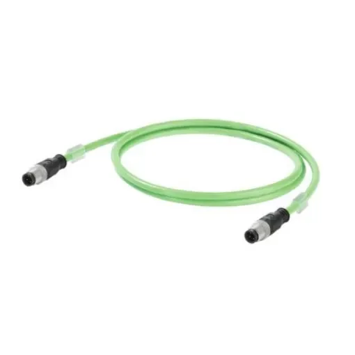WeidmüllerIE, 10m Cat5, Green M12 to Male M12 Male, Copper Braid, Terminated Polyurethane Sheath - 1025950100 product image