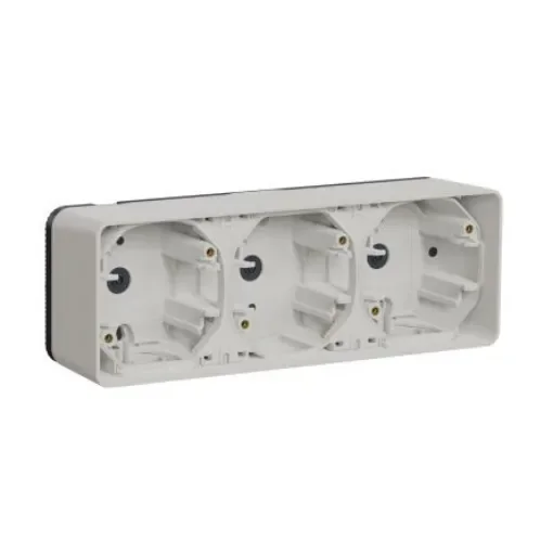 Schneider Electric White 3 Gang Plug Socket, Indoor, Outdoor Use - MUR39913 product image