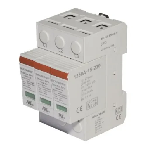 Bourns Single, Three Phase Surge Protector, 50kA, 1kV, DIN Rail Mount - 1250A-3S-230 product image
