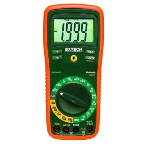 Extech EX410A Backlit LCD Multimeter, 10A ac Max, 10A dc Max, 600V ac Max product image