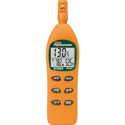 Extech RH300 Psychrometer, 158°F Max, ±1.8 °F Accuracy, Digital Display, Battery-Powered - RH300-NIST product image