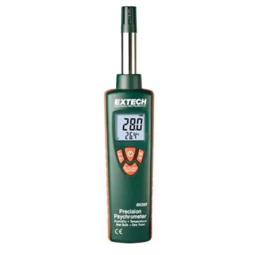 Extech RH390 Psychrometer, 199°F Max, ±1.8 °F Accuracy, Backlit LCD Display, Battery-Powered product image