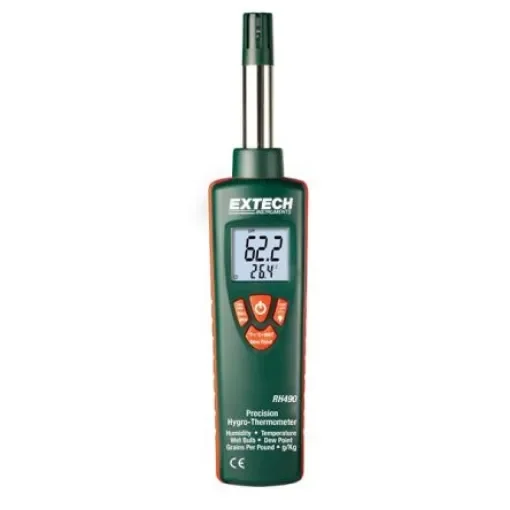 Extech RH490 Handheld Thermohygrometer, ±2 %RH Accuracy, +199°F Max, 100%RH Max product image
