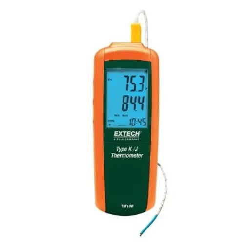 Extech TM100-NIST Handheld Thermometer for Temperature measurement Use, J, K Probe, 1 Input(s), +1372°C Max, ±0.15 % product image