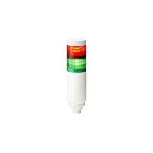 Patlite LR Series Multicolour Signal Tower, 2 Lights, 24 V dc, Nut Mounted - LR6-202WCNW-RG+FB295 product image