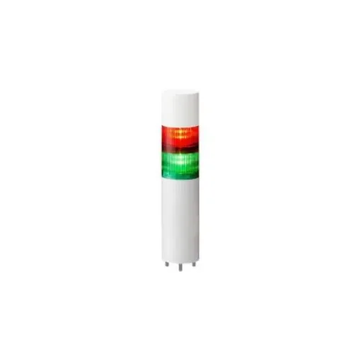 Patlite LR Series Multicolour Buzzer Signal Tower, 2 Lights, 24 V dc, Direct Mount - LR6-202WMBW-RG+FB295 product image