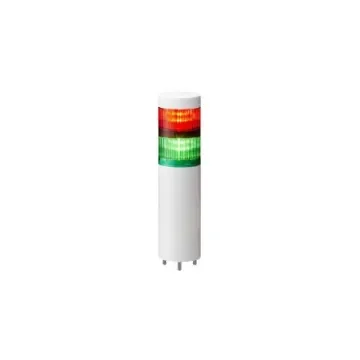 Patlite LR Series Multicolour Signal Tower, 2 Lights, 24 V dc, Direct Mount - LR6-202WMNW-RG+FB295 product image