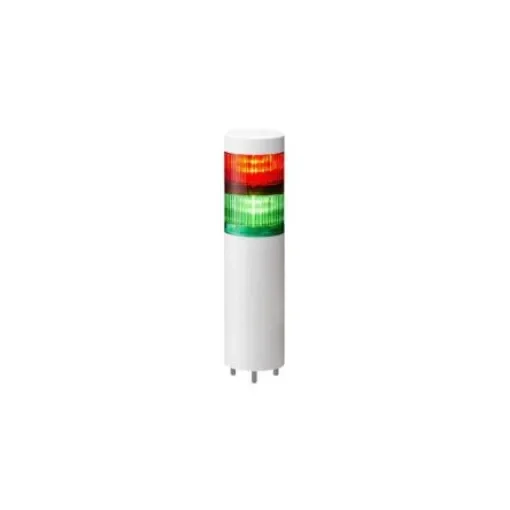Patlite LR Series Multicolour Signal Tower, 2 Lights, 24 V dc, Direct Mount - LR6-202WMNW-RG+FB295 product image