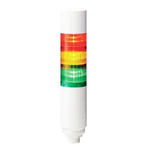 Patlite LR Series Multicolour Buzzer Signal Tower, 2 Lights, 24 V dc, Nut Mounted - LR6-302WCBW-RYG+FB295 product image