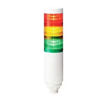 Patlite LR Series Multicolour Signal Tower, 3 Lights, 24 V dc, Nut Mounted - LR6-302WCNW-RYG product image