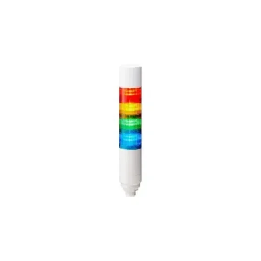 Patlite LR Series Multicolour Buzzer Signal Tower, 4 Lights, 24 V dc, Nut Mounted - LR6-402WCBW-RYGB+FB295 product image