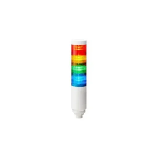 Patlite LR Series Multicolour Signal Tower, 4 Lights, 24 V dc, Nut Mounted - LR6-402WCNW-RYGB+FB295 product image