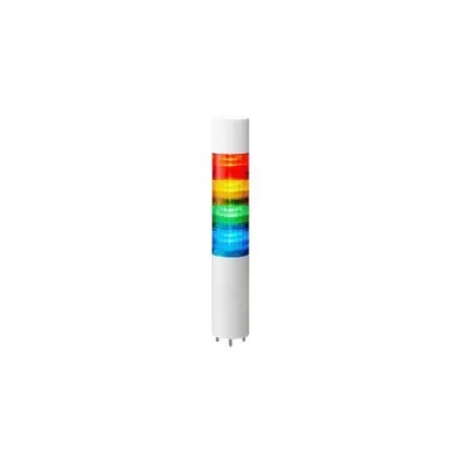Patlite LR Series Multicolour Buzzer Signal Tower, 4 Lights, 24 V dc, Direct Mount - LR6-402WMBW-RYGB+FB295 product image