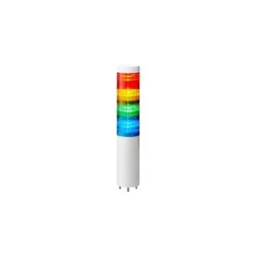 Patlite LR Series Multicolour Signal Tower, 3 Lights, 24 V dc, Direct Mount - LR6-402WMNW-RYGB+FB295 product image