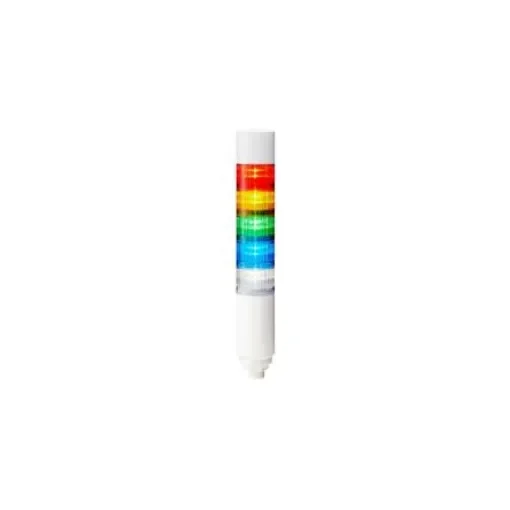 Patlite LR Series Multicolour Buzzer Signal Tower, 5 Lights, 24 V dc, Nut Mounted - LR6-502WCBW-RYGBC+FB295 product image