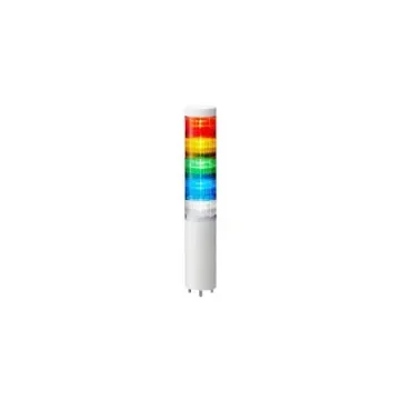 Patlite LR Series Multicolour Signal Tower, 5 Lights, 24 V dc, Direct Mount - LR6-502WMNW-RYGBC+FB295 product image