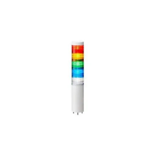 Patlite LR Series Multicolour Signal Tower, 5 Lights, 24 V dc, Direct Mount - LR6-502WMNW-RYGBC+FB295 product image