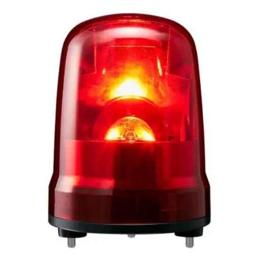 Patlite S Series Red Rotating Beacon, 24 V dc, Nut Mounted, LED Bulb, IP65 - SKP-M1J-R product image