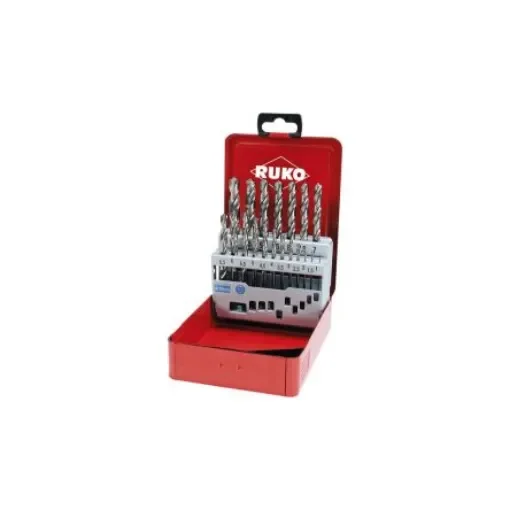 Ruko 19-Piece Twist Drill Bit Set, 10mm Max, 1mm Min, HSS-G Bits - 214214 product image
