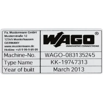 WAGO 210 Silver Black Print Label, 99mm Width, 44mm Height, 500Per Roll Qty - 210-804 product image