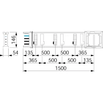 Schneider Electric Canalis White Busbar Trunking, W54 mm x, L1.5m, Aluminium - KSA250ED4156 product image