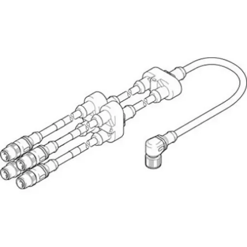 Festo NEFV Series Straight Fitting, M12 to M12, Plug Connection Style, 4787544 - NEFV-V12-M12W8-0.6-M12QG5 product image