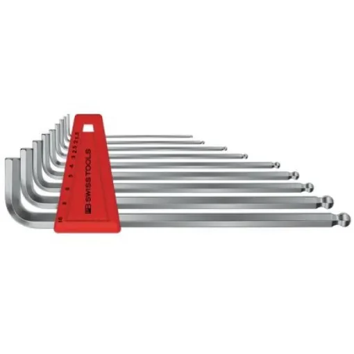PB SWISS TOOLS 9 piece L Shape Metric Hex Key Set, 1.5 mm, 2.5 mm, 2 mm, 3 mm, 4 mm, 5 mm, 6 mm, 8 mm, 10 mm - PB 212 H-10 product image