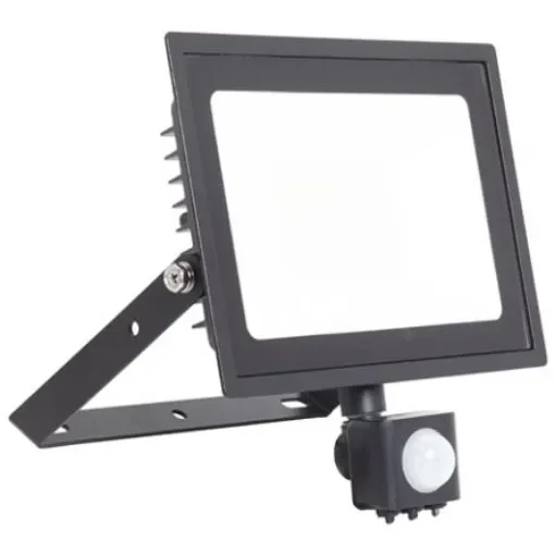 Ansell AEDELED, Security Floodlight, 50 W, 4400 lm, IP44 PIR, 220/240 V - AEDELED50/CW/PIR product image