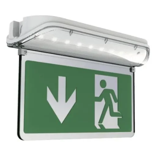 Polycarbonate Emergency Exit Down, None,  With Pictogram Only, Exit Sign - AHARLED/3M/ST product image
