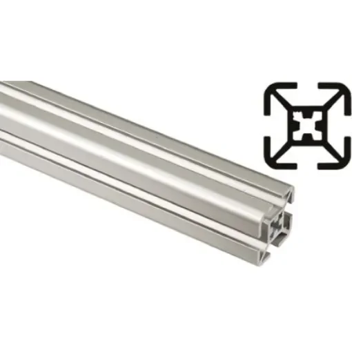 FlexLink Silver Aluminium Profile Strut, 30 x 30 mm, 7.2mm Groove, 1000mm Length, Series XF - XFEB 1X30 product image