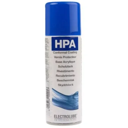 Electrolube Transparent Acrylic Resin Conformal Coating, 200 ml Aerosol, -55°C min, +130°C max - HPA200H product image