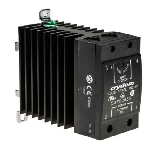 Sensata Crydom Solid State Relay, 55 A Load, DIN Rail Mount, 280 V Load, 32 V Control - CMRD2455 product image