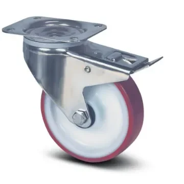 Tente Braked Swivel Castor Wheel, 400kg Capacity, 200mm Wheel - 8377 UAD 200/46 P63 ROUGE product image